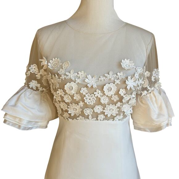 Rime Arodaky Astaire embroidered tulle, crepe and organza mini dress sz 42/ US s - Picture 9 of 12